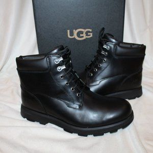NIB UGG MEN'S STENTON WINTER LEATHER WATER‎ RESISTANT BOOTS BLACK